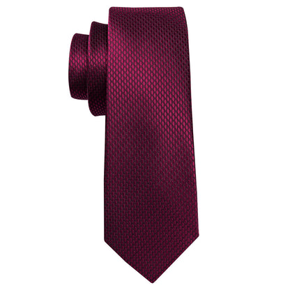 Red Geometric Polka Dot Tie, Pocket Square and Cufflinks Set tie sets    - Sophisticated Gentlemen