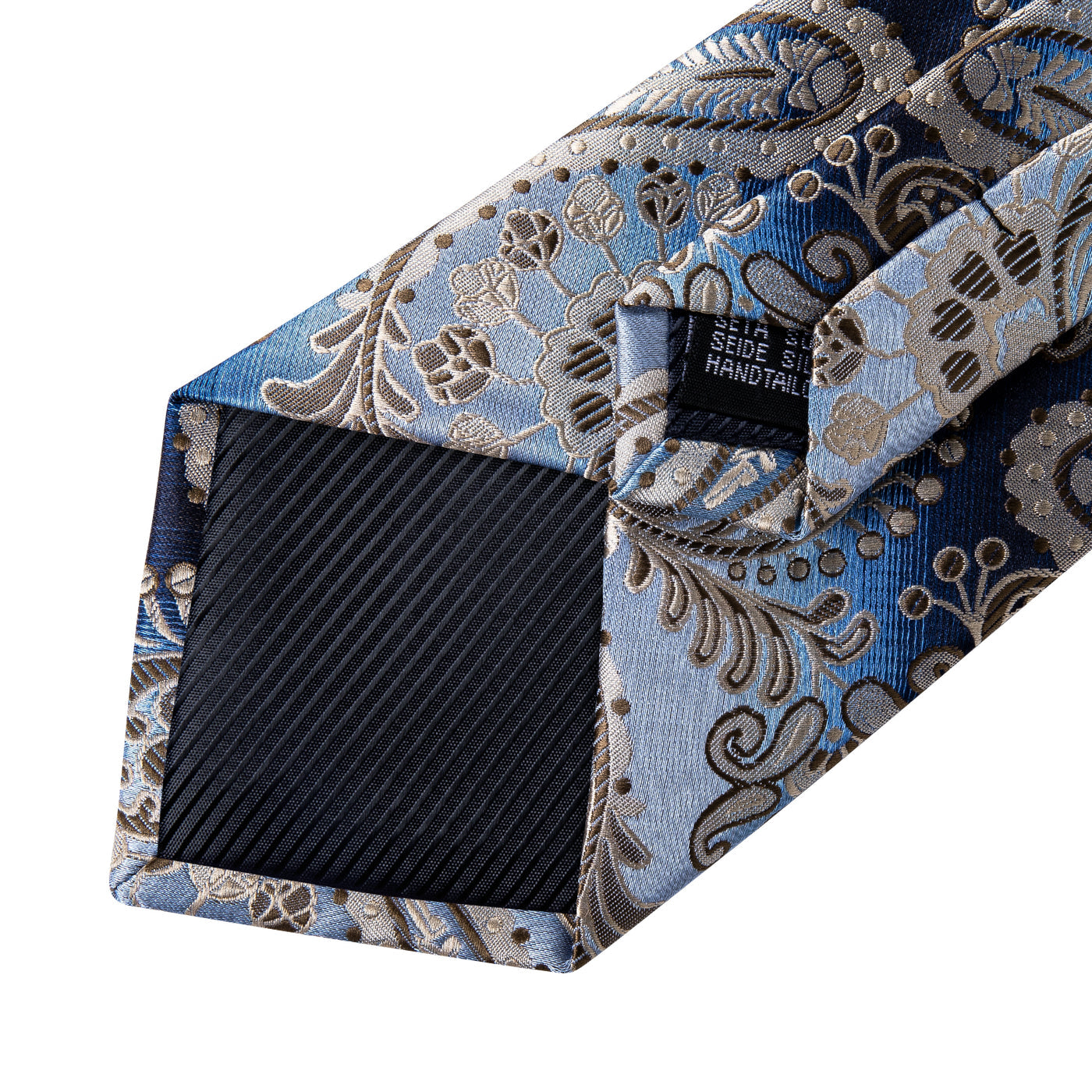 Slate Blue & Silver Paisley Silk Tie, Pocket Square & Cufflinks Set tie set - Sophisticated Gentlemen