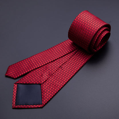Red Plaid Tie, Pocket Square and Cufflinks Set tie sets    - Sophisticated Gentlemen