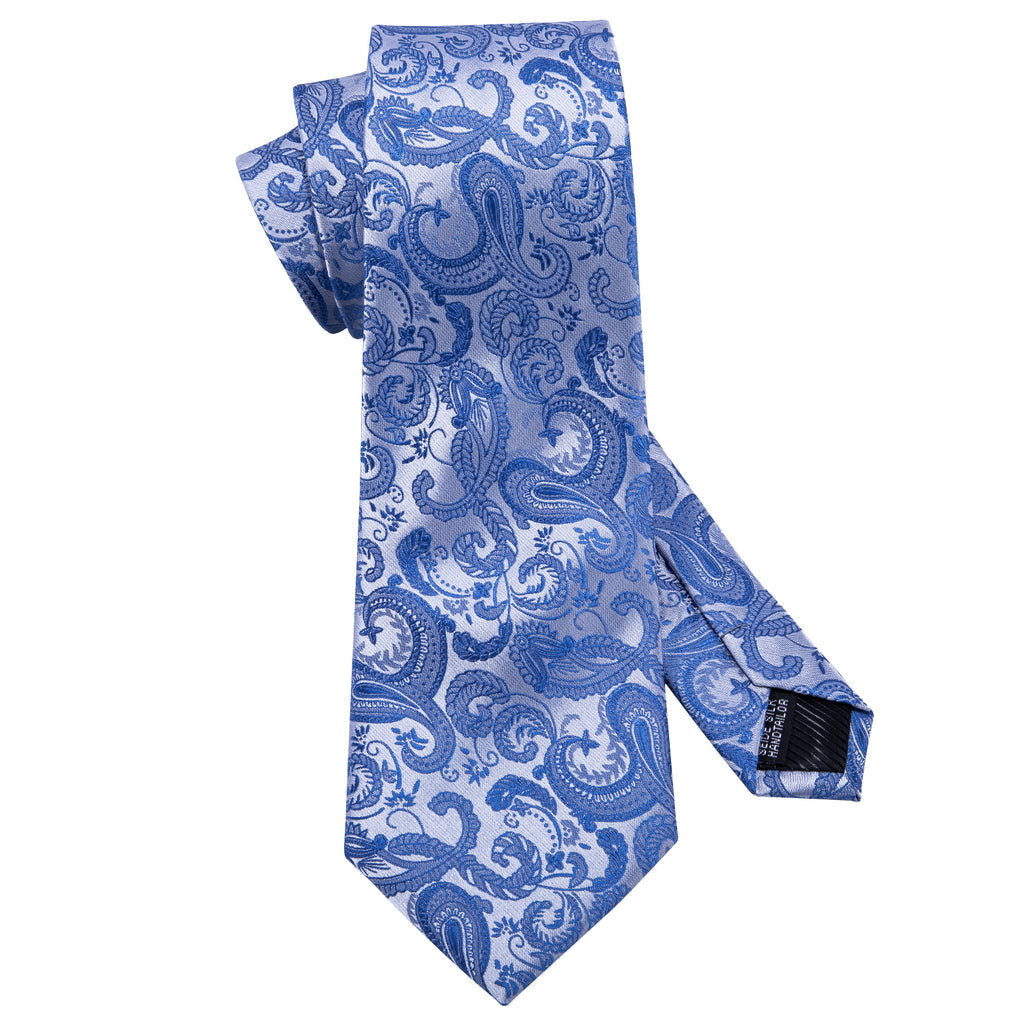 Blue Paisley Tie, Pocket Square and Cufflinks Set tie sets    - Sophisticated Gentlemen