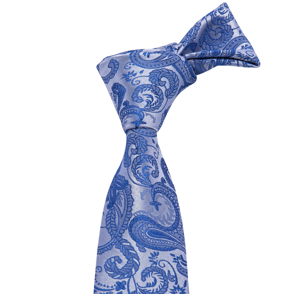Blue Paisley Tie, Pocket Square and Cufflinks Set tie sets    - Sophisticated Gentlemen