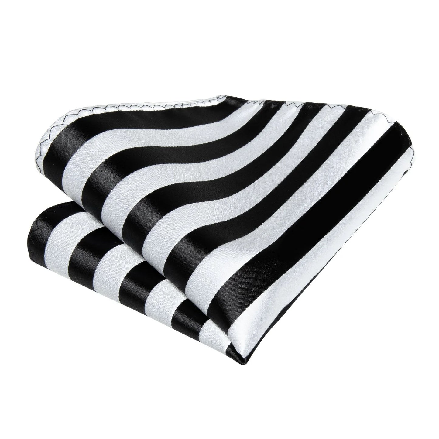 Black and White Striped Tie Set tie set - Sophisticated Gentlemen