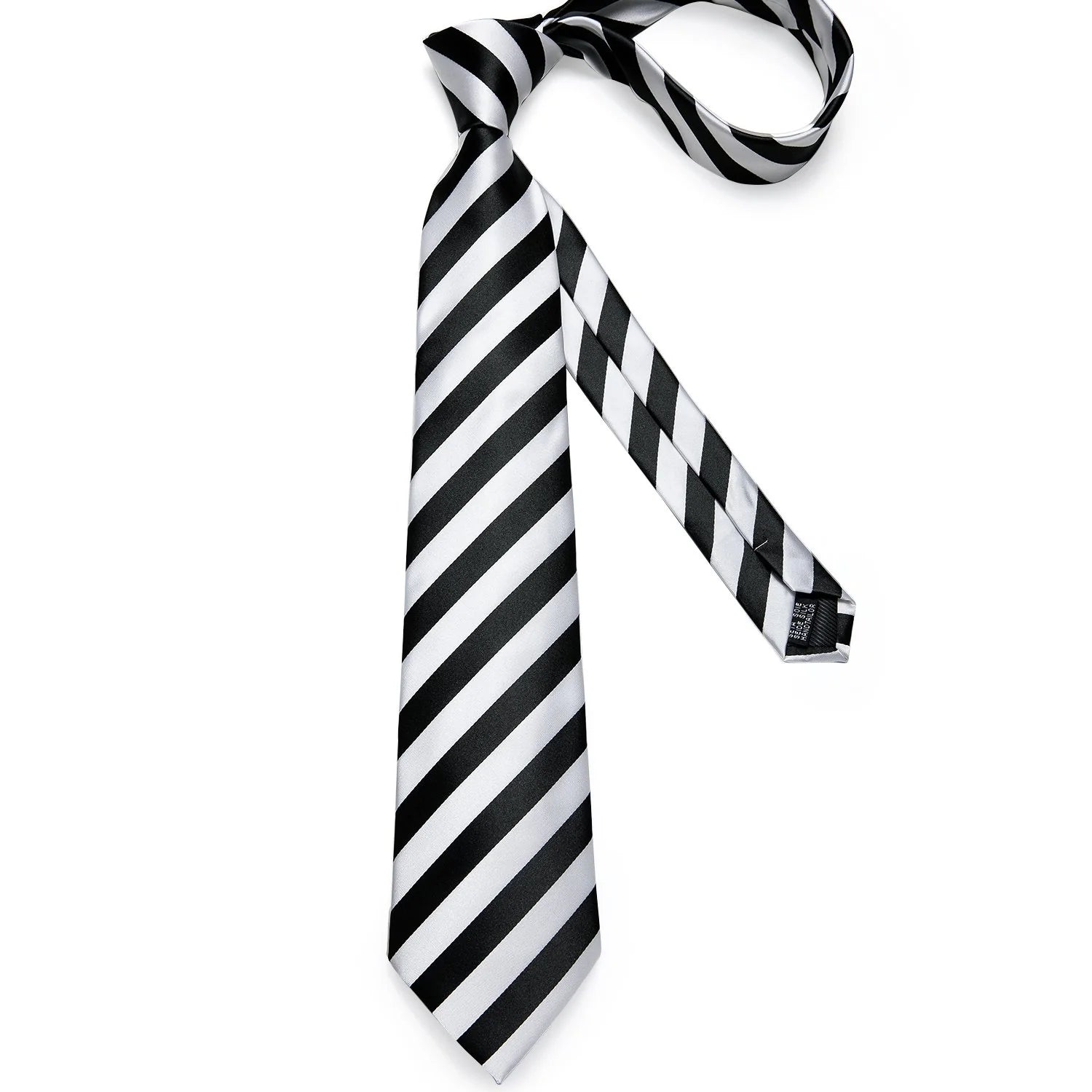 Black and White Striped Tie Set tie set - Sophisticated Gentlemen
