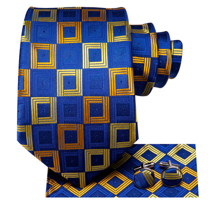 Golden Windows Tie, Pocket Square and Cufflinks tie sets - Sophisticated Gentlemen