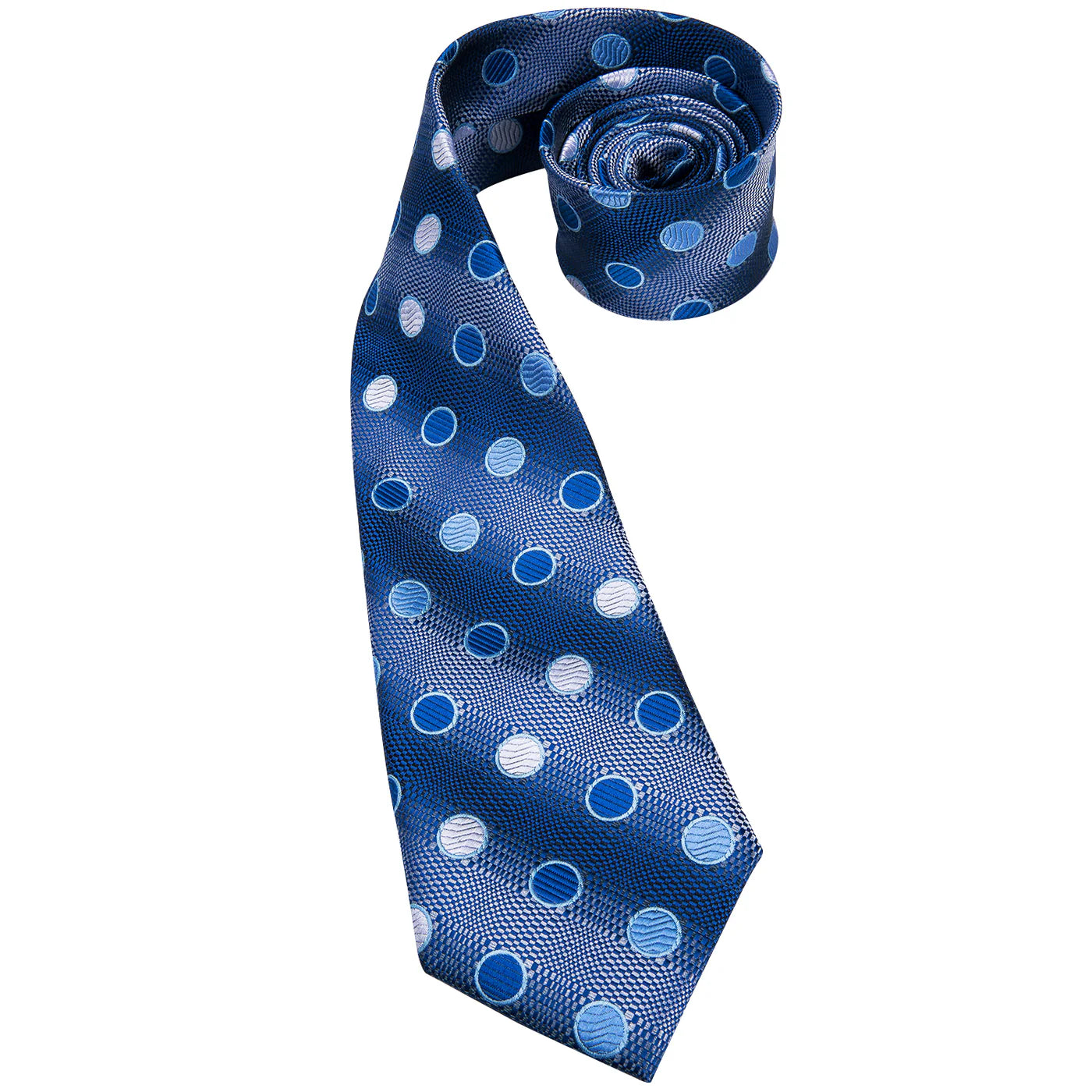 Royal Blue Polka Dot Silk Tie Set with Pocket Square & Cufflinks tie sets - Sophisticated Gentlemen
