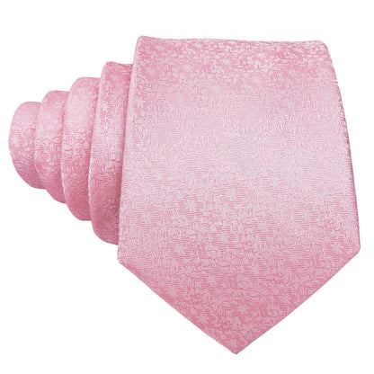 Light Pink Floral Tie, Pocket Square and Cufflinks Set tie sets    - Sophisticated Gentlemen