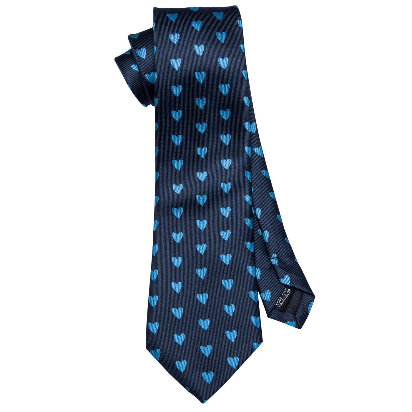 Blue Hearts Tie, Pocket Square and Cufflinks tie sets - Sophisticated Gentlemen