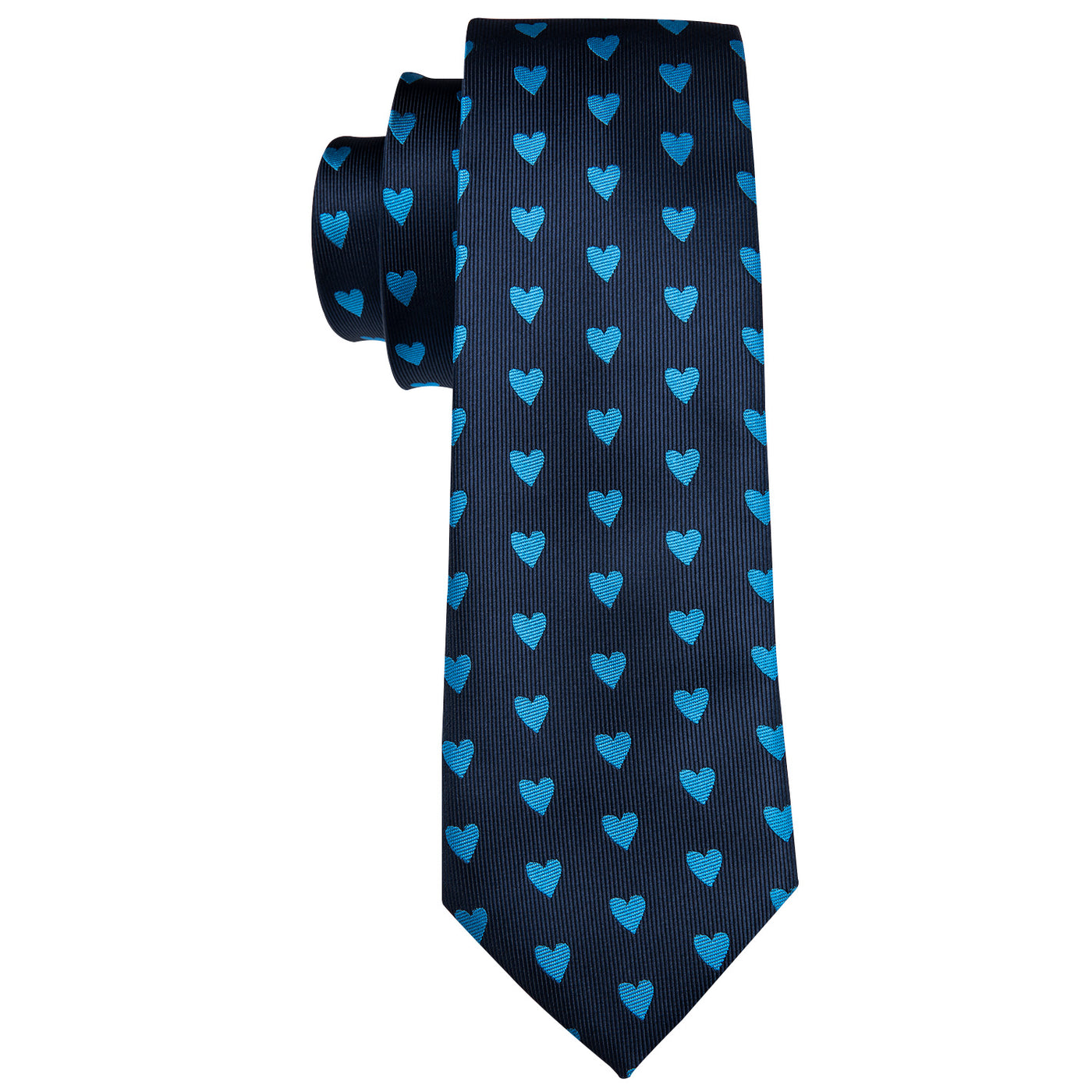 Blue Hearts Tie, Pocket Square and Cufflinks tie sets - Sophisticated Gentlemen