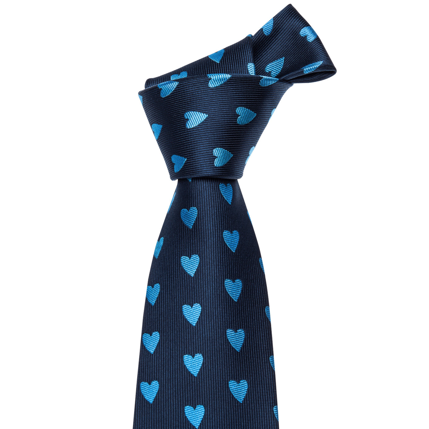 Blue Hearts Tie, Pocket Square and Cufflinks tie sets - Sophisticated Gentlemen