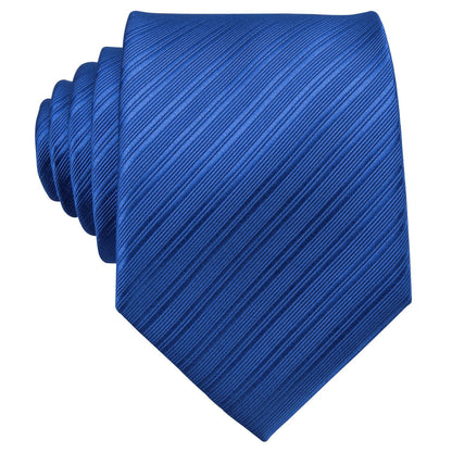 Blue Striped Silk Tie, Pocket Square and Cufflinks Set tie sets    - Sophisticated Gentlemen