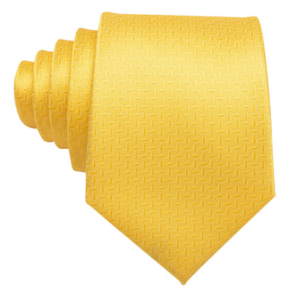 Yellow Novelty Silk Tie, Pocket Square and Cufflinks Set tie sets    - Sophisticated Gentlemen