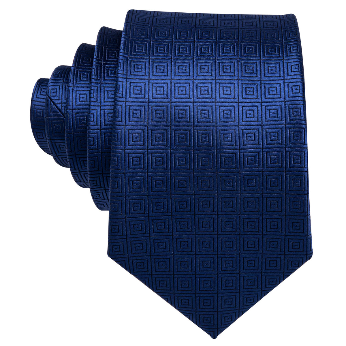 Dark Blue Novelty Silk Tie, Pocket Square and Cufflinks Set tie sets    - Sophisticated Gentlemen