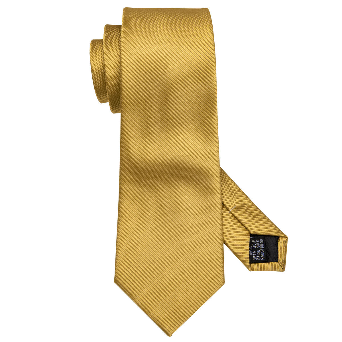 Gold Striped Silk Tie, Pocket Square and Cufflinks Set tie sets    - Sophisticated Gentlemen