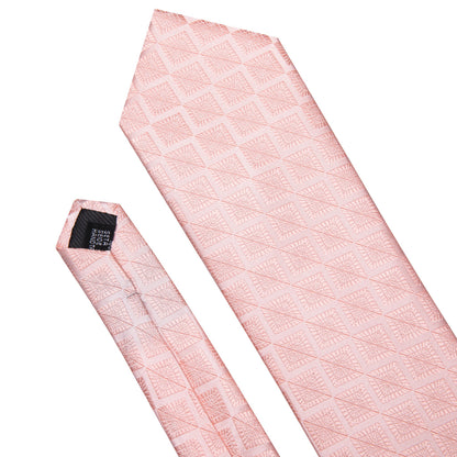 Pink Solid Plaid Tie, Pocket Square and Cufflinks Set tie sets    - Sophisticated Gentlemen