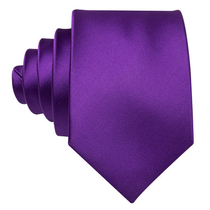 Deep Purple Solid Tie, Pocket Square and Cufflinks Set tie sets    - Sophisticated Gentlemen