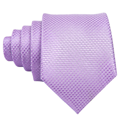Light Purple Geometric Tie, Pocket Square and Cufflinks Set tie sets    - Sophisticated Gentlemen