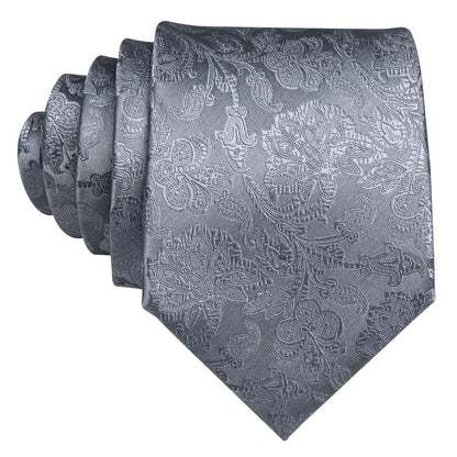 Silver Gray Premium XL Tie Set tie sets    - Sophisticated Gentlemen