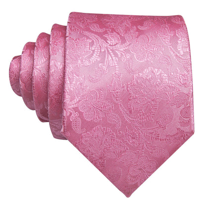 Pink Floral Silk XL Tie, Pocket Square and Cufflinks tie sets    - Sophisticated Gentlemen