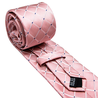 Pink Plaid Tie, Pocket Square and Cufflinks Set tie sets    - Sophisticated Gentlemen