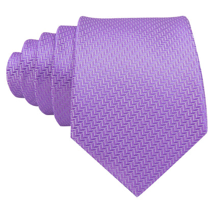 Purple Striped Woven Silk Tie, Pocket Square and Cufflinks Set tie sets    - Sophisticated Gentlemen