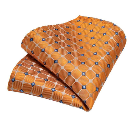 Orange Shine Tie, Pocket Square and Cufflinks tie sets - Sophisticated Gentlemen