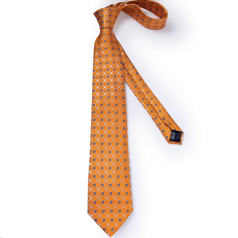 Orange Shine Tie, Pocket Square and Cufflinks tie sets - Sophisticated Gentlemen