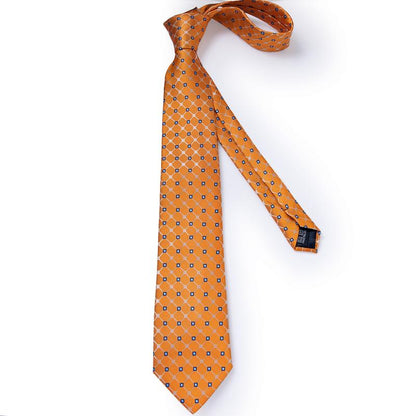Orange Shine Tie, Pocket Square and Cufflinks tie sets - Sophisticated Gentlemen