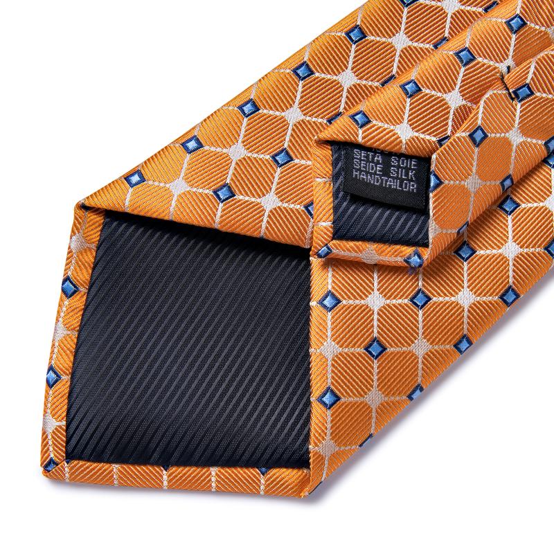 Orange Shine Tie, Pocket Square and Cufflinks tie sets - Sophisticated Gentlemen