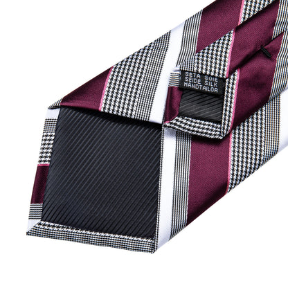 Red Stripes Silk Tie Set tie set - Sophisticated Gentlemen