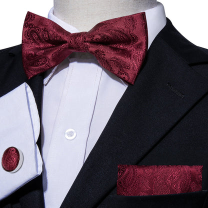 Red Floral Bow Tie Set bow ties    - Sophisticated Gentlemen