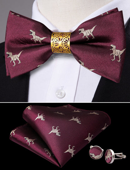 Red Dinosaur Bow Tie Set bow ties    - Sophisticated Gentlemen