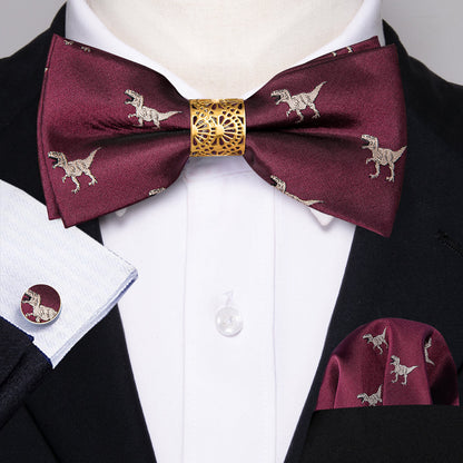 Red Dinosaur Bow Tie Set bow ties    - Sophisticated Gentlemen