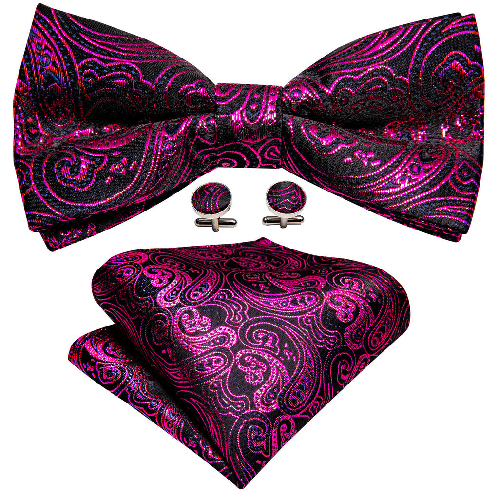 Red Paisley Bow Tie Set bow ties    - Sophisticated Gentlemen