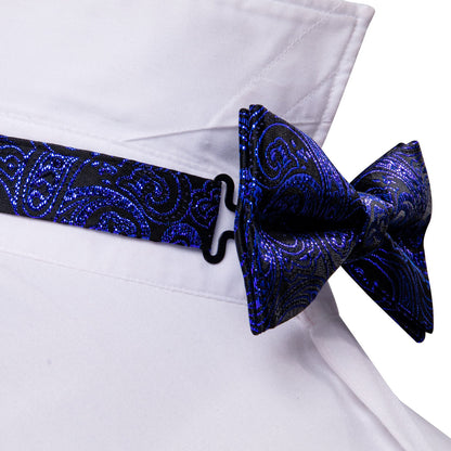 RoyalBlue Paisley Bow Tie Set bow ties    - Sophisticated Gentlemen