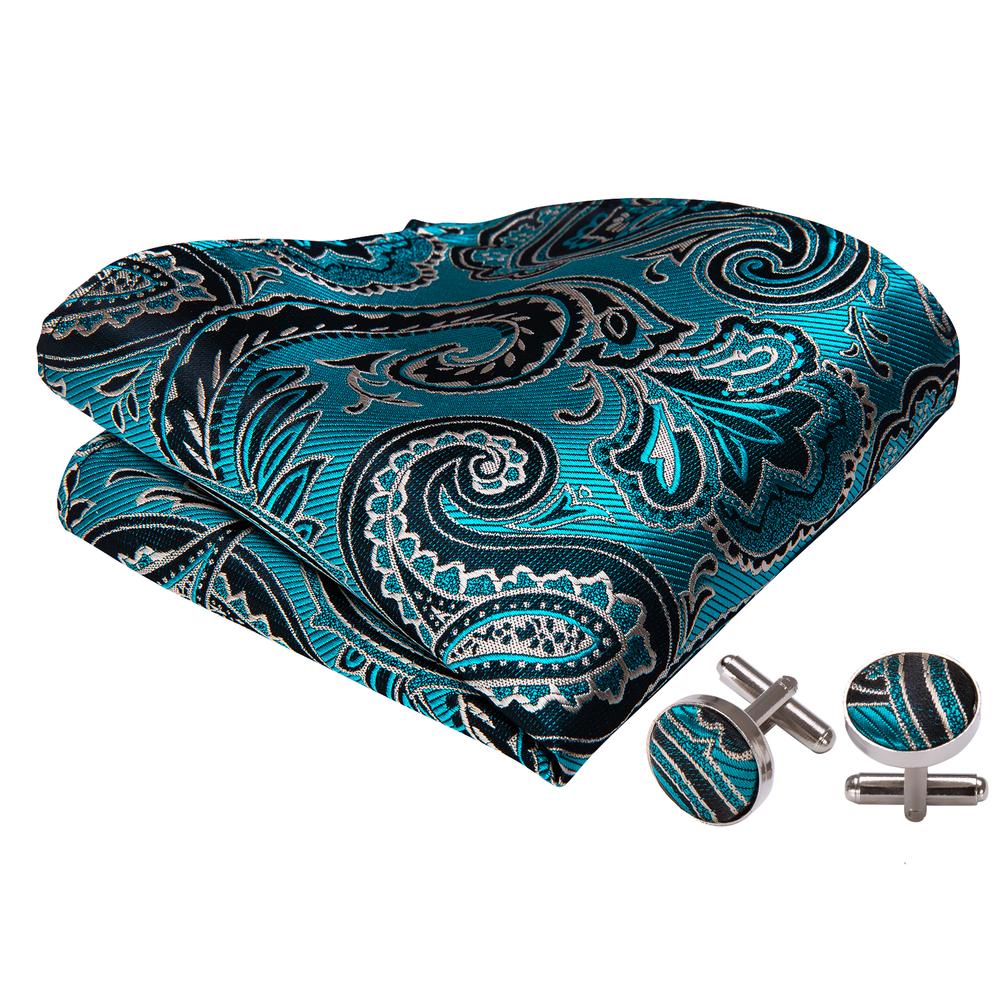 Blue Green Paisley Bow Tie Set bow ties    - Sophisticated Gentlemen