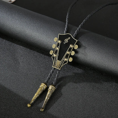 Fashion Guitar Bolo Tie with Musical Flair bolo tie Gold   - Sophisticated Gentlemen