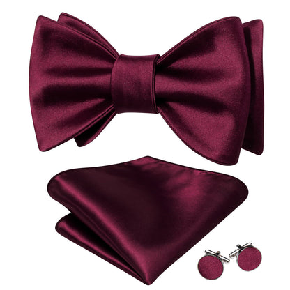 Maroon Red Bow Tie Set bow ties    - Sophisticated Gentlemen