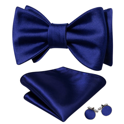 Navy Blue Bow Tie Set bow ties    - Sophisticated Gentlemen