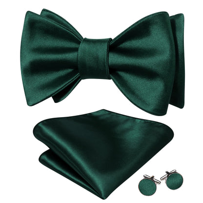 Dark Green Bow Tie Set bow ties    - Sophisticated Gentlemen