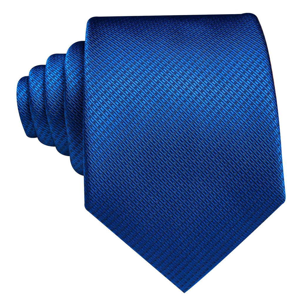 Royal Blue Jacquard Geometric Tie, Pocket Square and Cufflinks Set tie sets    - Sophisticated Gentlemen