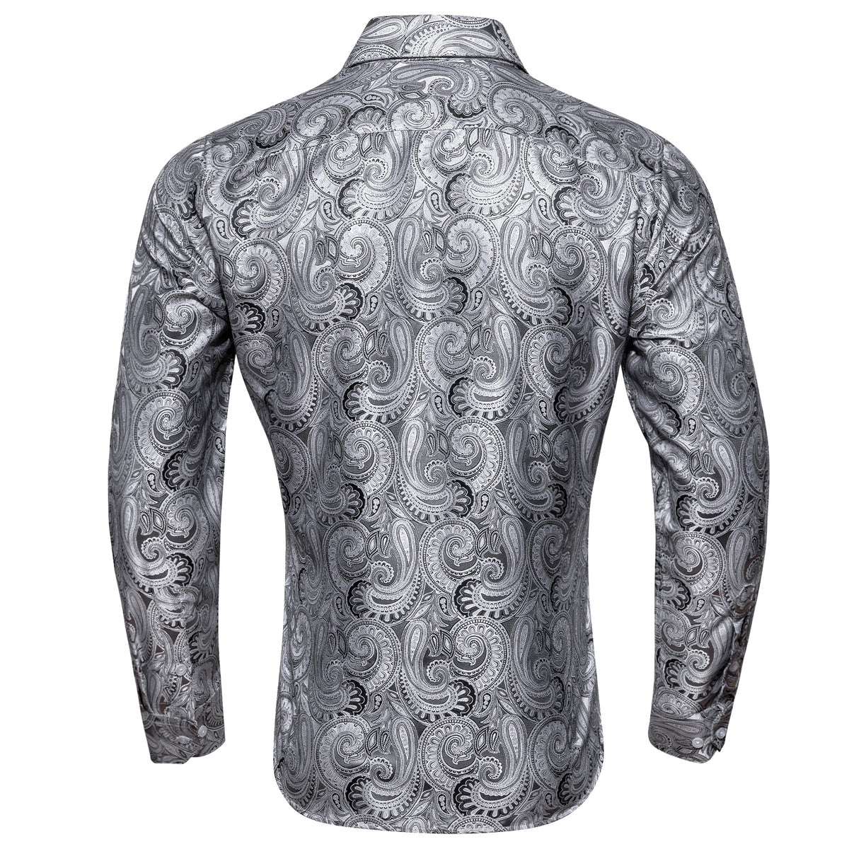 Gray Paisley Silk Shirt shirt    - Sophisticated Gentlemen