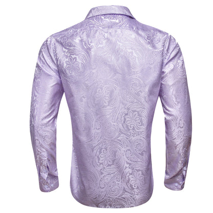 Light Purple Paisley Silk Dress Shirt shirt    - Sophisticated Gentlemen