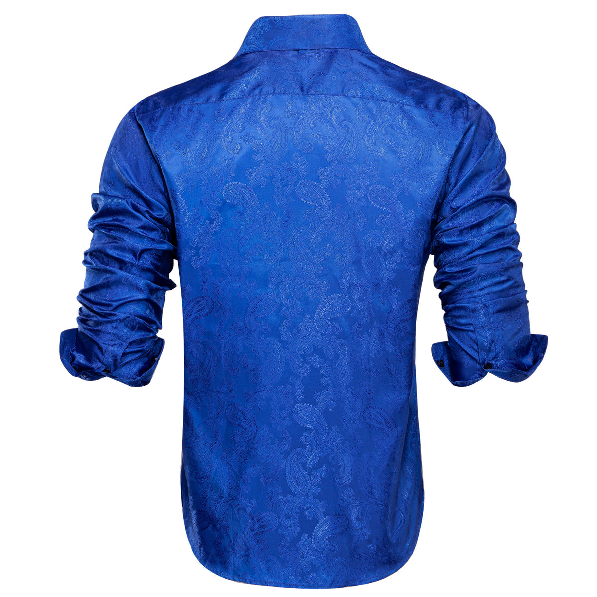 Royal Blue Paisley Silk Dress Shirt shirt    - Sophisticated Gentlemen