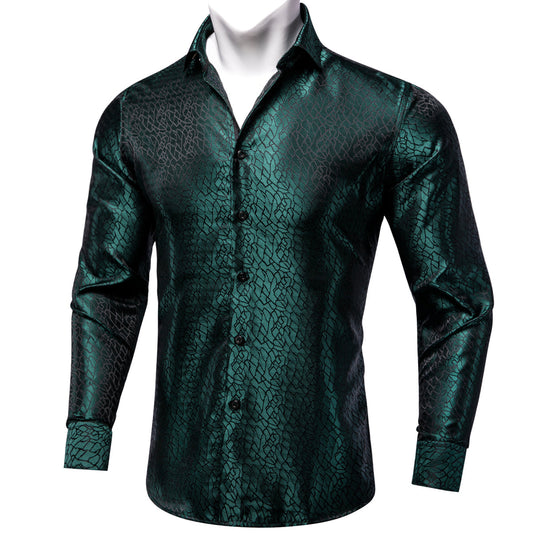 Forest Green Signature Long Sleeve Shirt shirt S   - Sophisticated Gentlemen