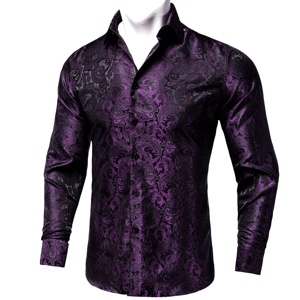Dark Purple Floral Dress Shirt shirt    - Sophisticated Gentlemen