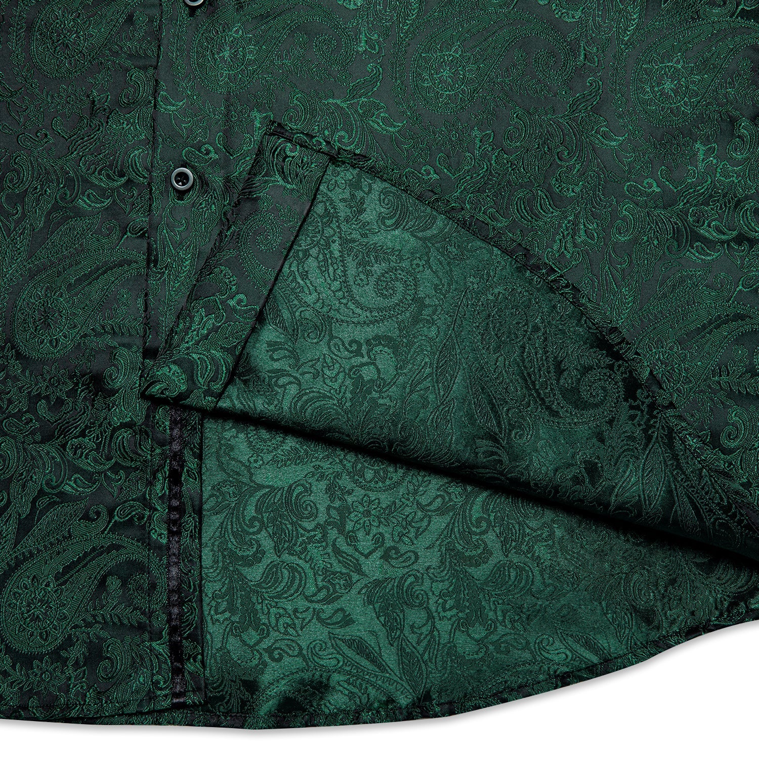 Dark Green Paisley Dress Shirt 3XL Dark Green Paisley Dress Shirt 3XL