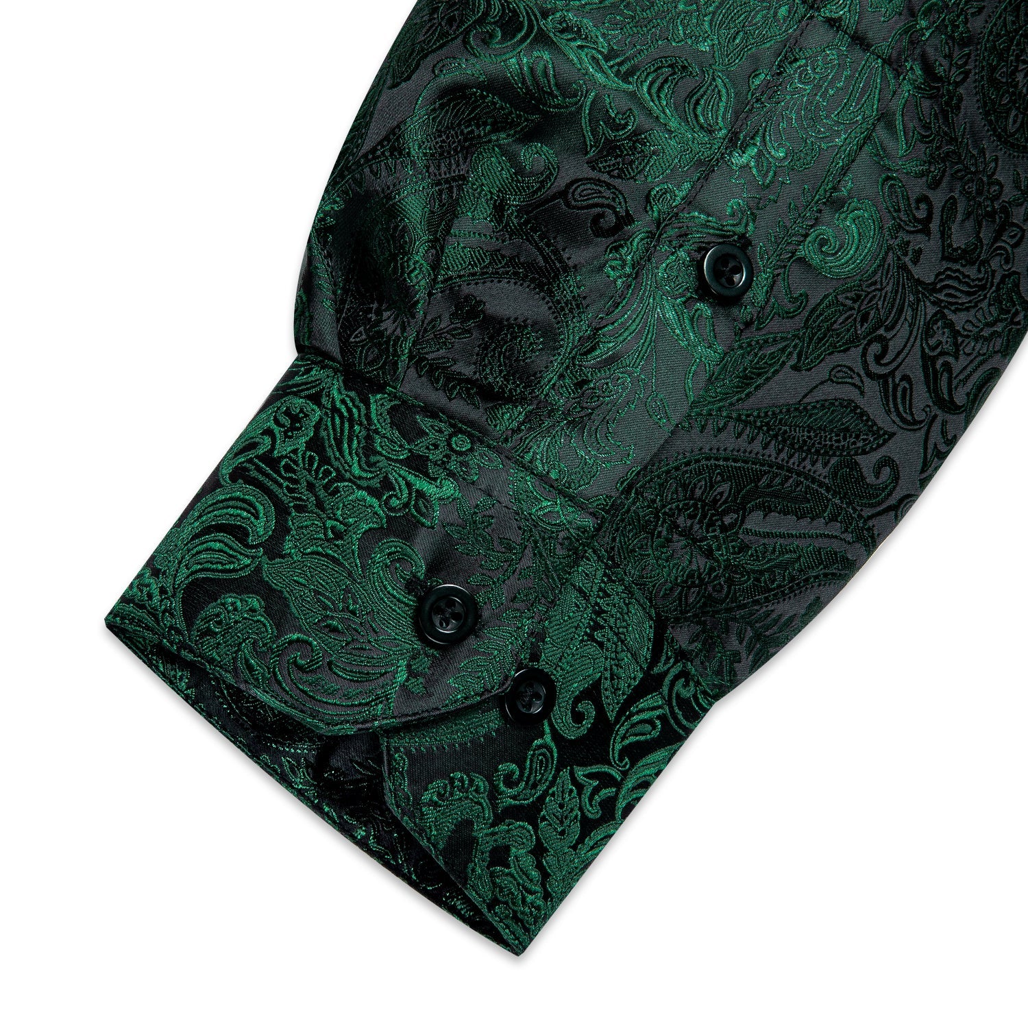 Dark Green Paisley Dress Shirt 3XL Dark Green Paisley Dress Shirt 3XL
