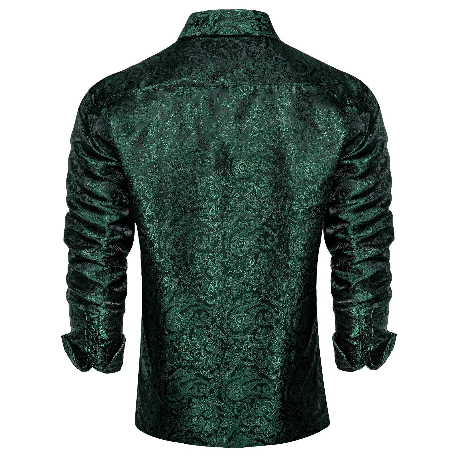 Dark Green Paisley Dress Shirt 3XL Dark Green Paisley Dress Shirt 3XL