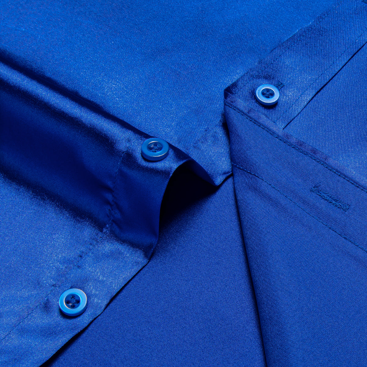 Royal Blue Shirt With Paisley Accent shirt    - Sophisticated Gentlemen
