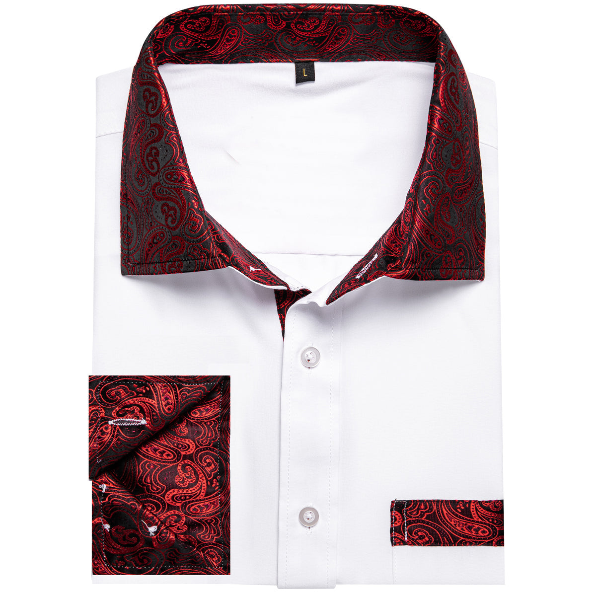シャツ Kant Paisley Over Shirt (2color) Mens Black Metallic Red 70's Paisley High Collar Shirt SANGI